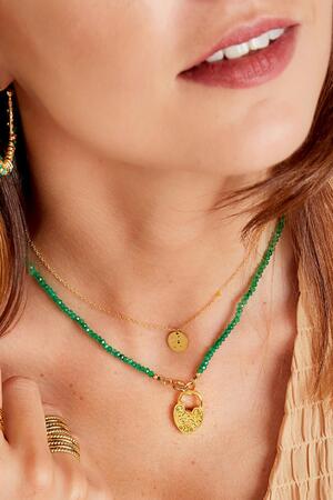 Serrure de collier de perles Vert Acier inoxydable h5 Image4